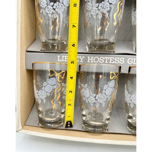 Vintage Libbey Rose Classic Glasses Set – 1950s Hostess Safedge 8pc - Picture 3 of 9